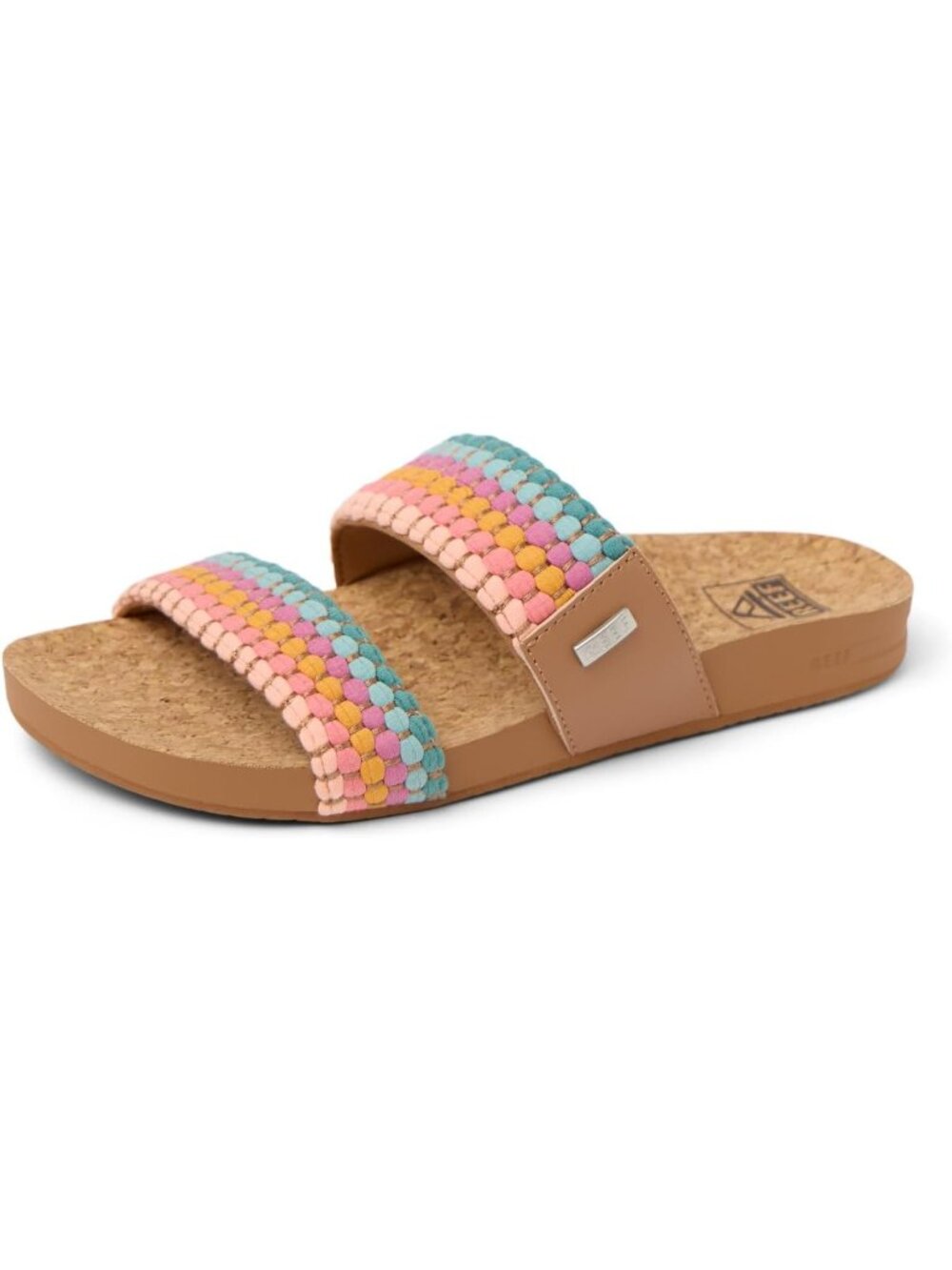 Women's Sherbet Multi Open-Toe Footwear Cushion Vista Solid Slide Sandal Shoes